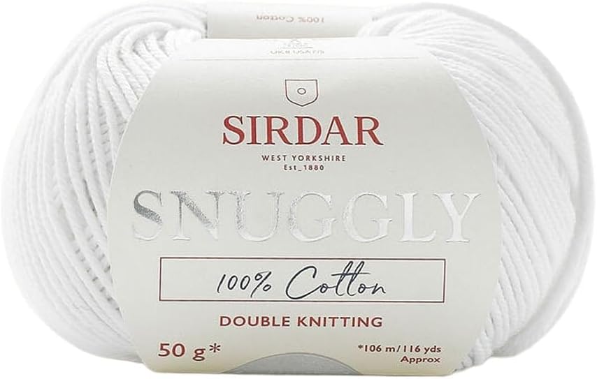 Sirdar Snuggly 100% Cotton, White (762), 50g