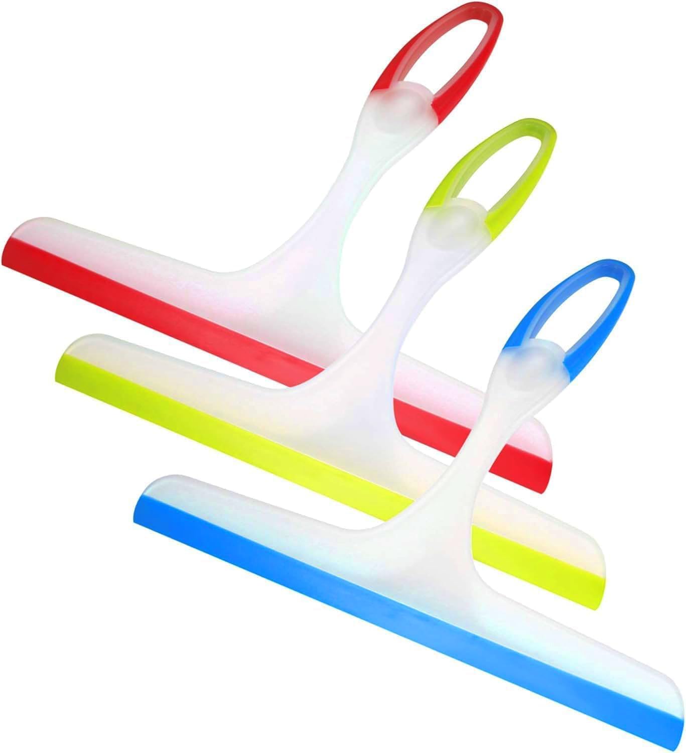 Shower Squeegee for Glass Doors, 3pcs Bathroom Squeegee for Shower Glass Cleaner Squeegee, Window Cleaning Squeegee Glass Shower Door Squeegee for Car Window Wiper Mirror Glass Windshield Squeegee