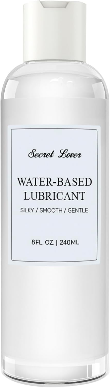 Secret Lover Water-Based Personal Lubricant, Silky Smooth Long-Lasting Lube for Women, Men, and Couples, Natural Ingredients Non-Staining, 8 Fl Oz