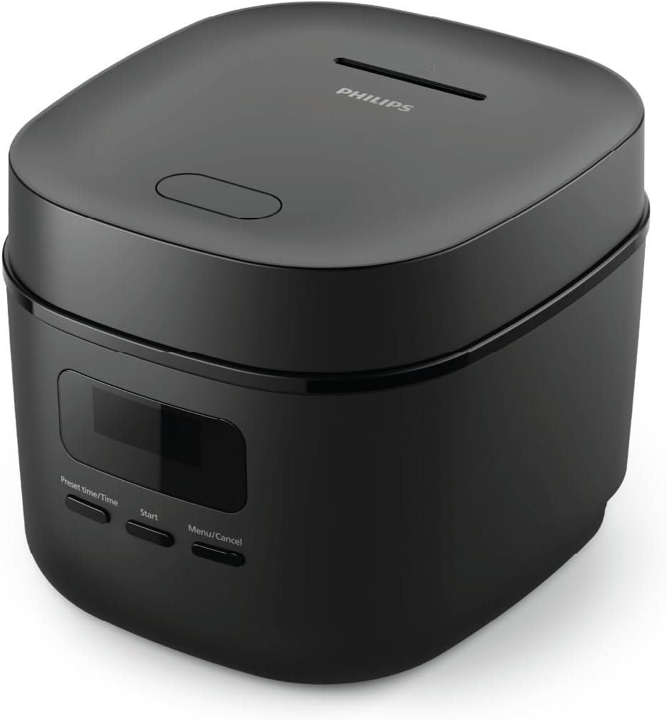 Philips Mini Rice Cooker 3000 Series, 0.54L, 5 Auto Menus, Non-Stick Pot
