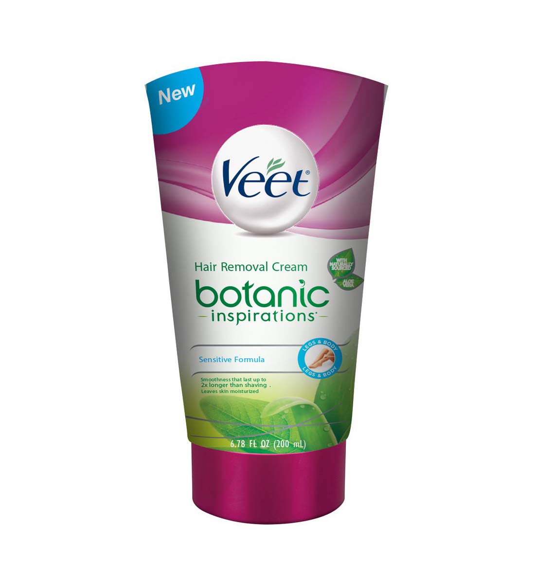 Veet IQO Veet botanic inspirations hair remover cream 6.78 fluid ounce, Pink, 6.78 Fl Oz (Pack of 4)