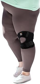 HUEGLO Plus Size Knee Brace for Women and Men Knee Pain Relief,Adjustable Patellar Tendon Support Strap Extra Large Knee Brace with Side Stabilizers for Meniscus Tear,Sports,XXX-Large