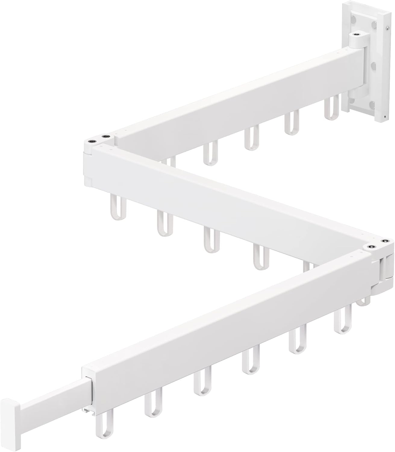 Clothes Drying Rack,Laundry Drying Rack Wall Mount, Space Saver Wall Mounted Clothes Rack,Retractable,Collapsible(Tri-Fold), White Color Drying Rack Clothing(Ring)