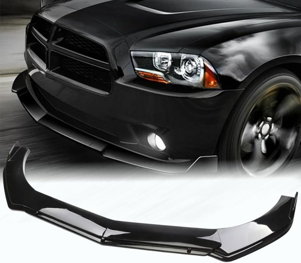Front Bumper Lower Lip Splitter Spoiler Diffuser Body Kit Fit for 2011 2012 2013 2014 Dodge Charger,Gloss Black