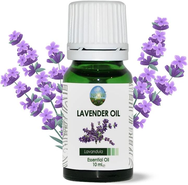 NPOW Pure Lavender Essential Oils for Skin - Natural Lavender Oil for Hair, Bath & Aromatherapy, Aroma Oils for Candle Making, Pure Essential Oil for Diffuser - Promotes Sleep & Relaxation - 10ml