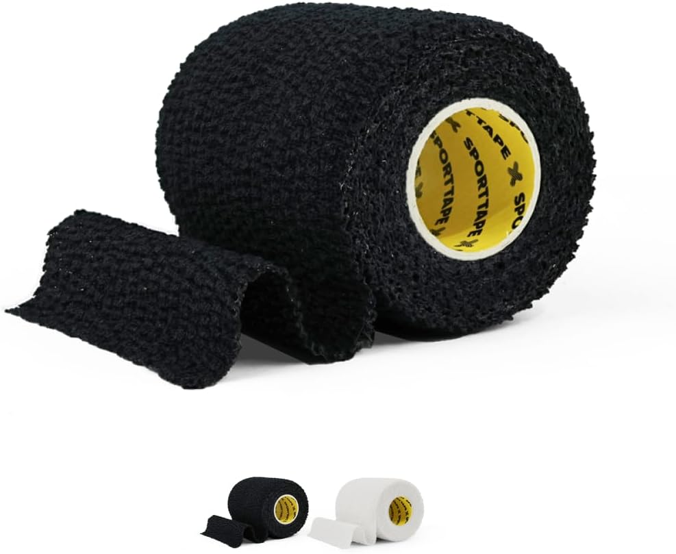 SPORTTAPE Tear EAB Tape, 7.5cm x 4.5m - Black - Rugby, Sport Strapping Tape