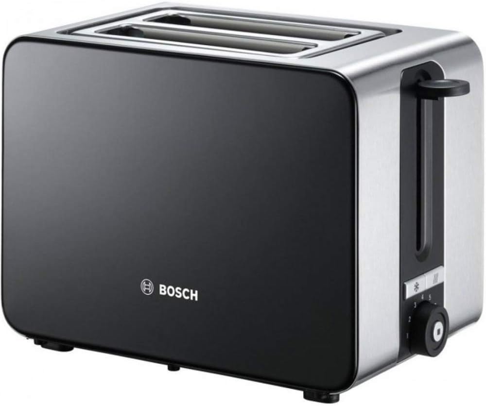 Bosch Sky Compact TAT7203GB 2 Slot Stainless Steel Toaster with 7 variable browning levels including frozen - Black