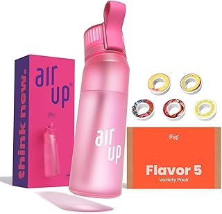 Official water bottle (22oz) Hot Pink + Flavor Fiesta pods 5x | Water bottle with straw | Flavored water bottle for gym zero sugar