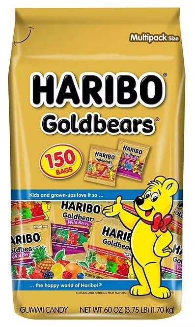 Haribo Goldbears and Wildberry Goldbears Minis, Fat-Free, 150 ct.