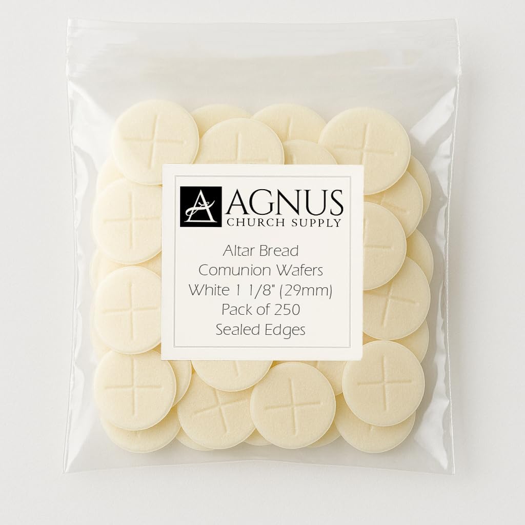 Altar Bread – White 1 1/8'' Communion Wafers, Pack of 250 | Premium People's Bread for Church Services, Eucharist, and Communion Hosts