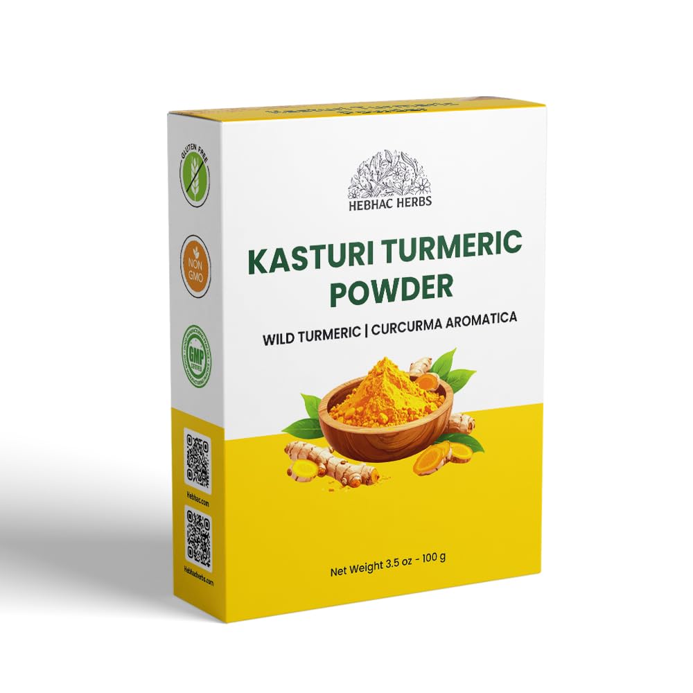 Kasthuri Manjal Powder for Skin and Face Care| Wild Turmeric powder | Curcuma Aromatica | Helps Acne skin (3.5 oz)