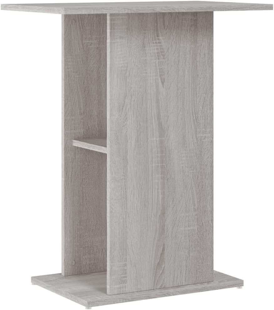 vidaXL Engineered Wood Aquarium Stand in Sonoma Grey - Moisture Fish Tank Stand with Storage Space - Stylish Home Decoration Accent