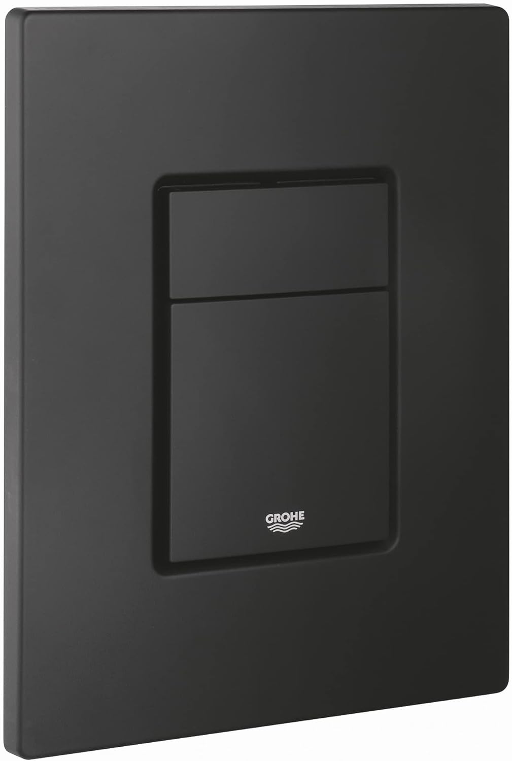 GROHE Even - Flush Plate for Concealed GD2 Cisterns (Water-Saving, Dual Flush with Start-and-Stop Activation for Pneumatic Drop Valve AV1, Easy to Install), Size 156 x 197 mm, Phantom Black, 38966KF0