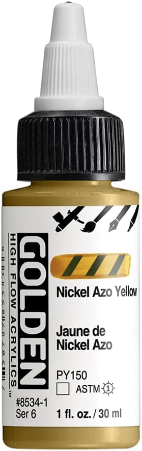 Golden 0008534-1 High Flow Acrylic Nickel Azo Yellow 1oz.
