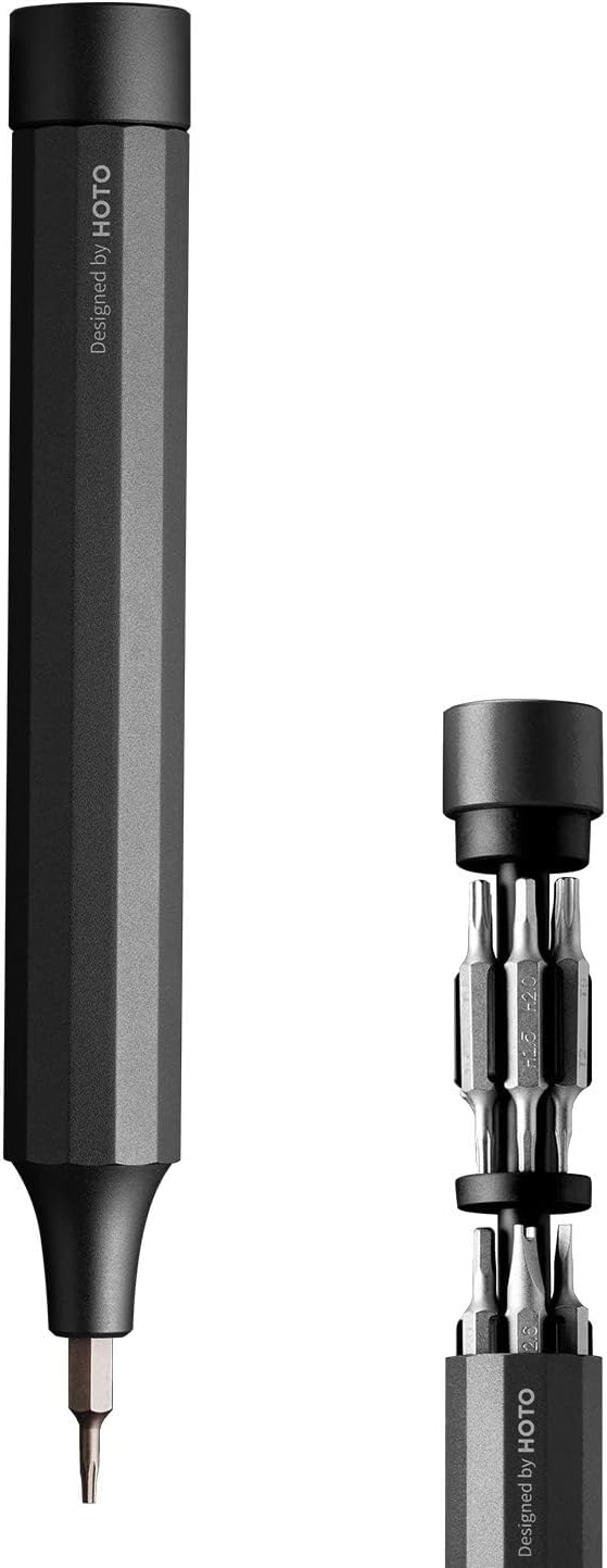 HOTO Precision Screwdriver Set, 24-in-1 Multi-Bit Screwdriver, Mini Hand Set with 12 Double End S2-Steel Bits, Ideal for Phone/Glasses/Watches/Laptop, Slate Grey