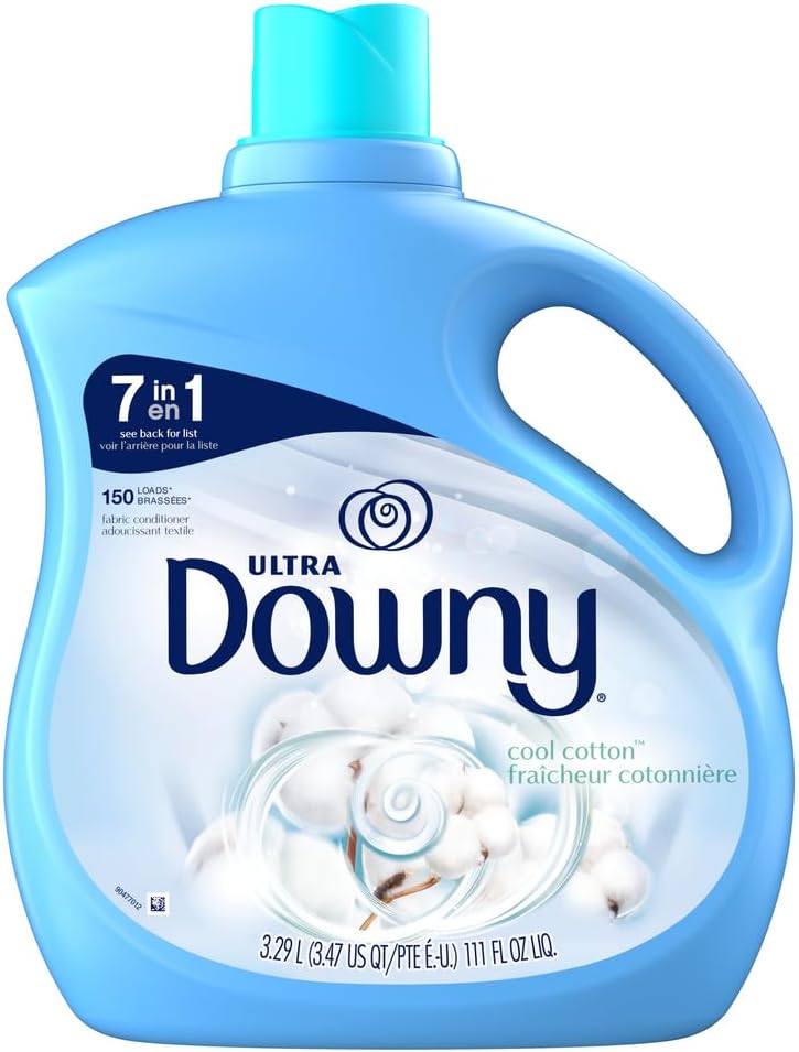 Downy Fabric Softener Liquid, Cool Cotton Scent, 111 fl oz, 150 Loads