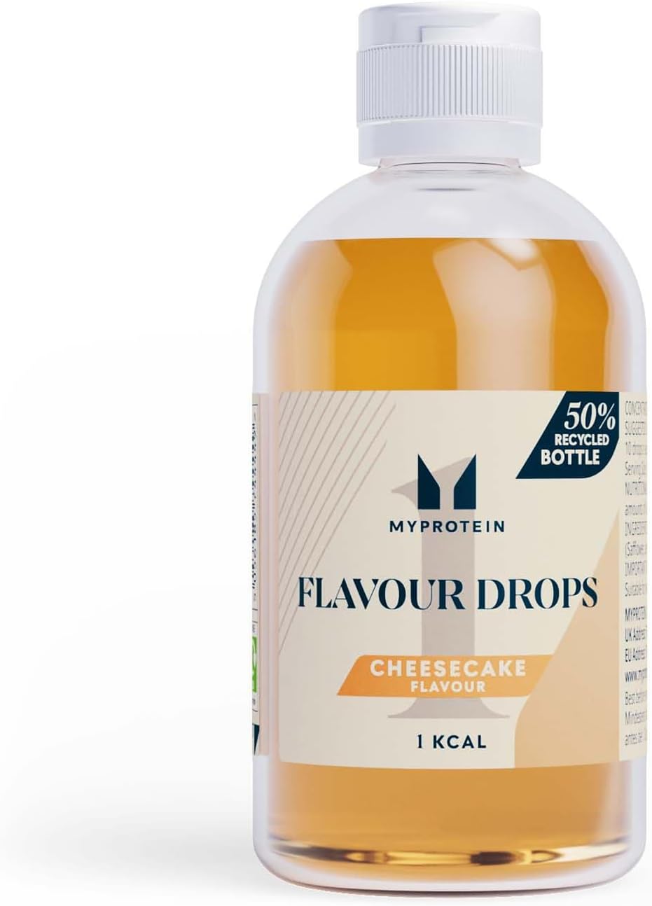 Myprotein FlavDrops Liquid Sweetener | Natural Flavour Enhancer for Protein, Oats, Coffee & More | Sugar-Free & Easy to Mix | Cheesecake 50ml