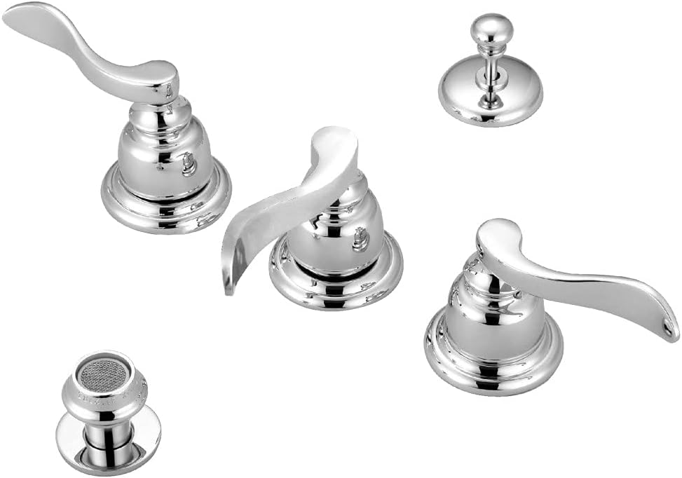 Kingston Brass KB8321NFL NuWave French Bidet Faucet, Polished Chrome, 8 x 8 x 3