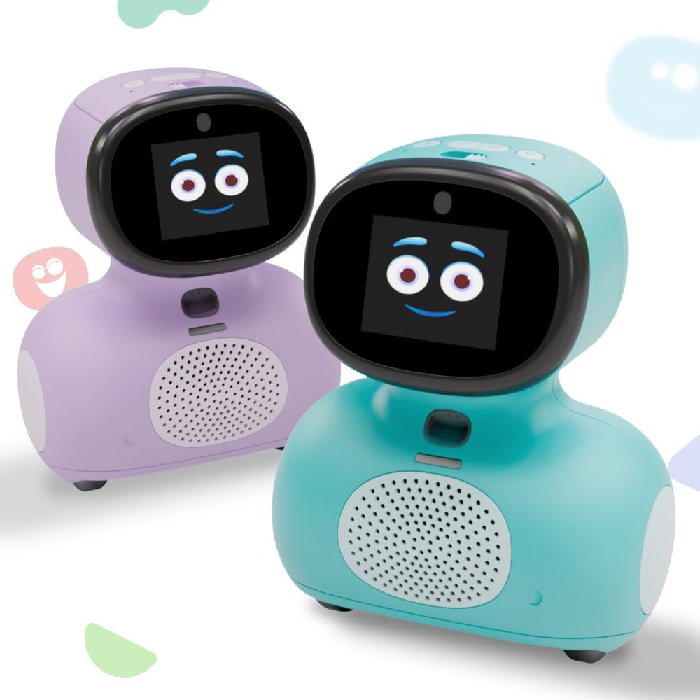 MIKO Mini Twin Pack (Purple+Blue): AI-Enhanced Intelligent Robot Designed for Children|Fosters STEM Learning & Education|Interactive Bot Equipped with Coding|Ideal Gift for Boys & Girls of Ages 5-12