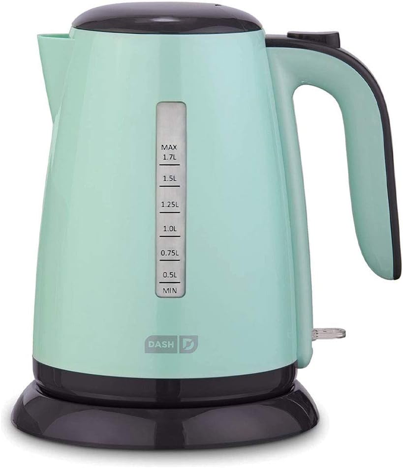 Dash Easy Electric Kettle + Water Heater with with Rapid Boil, Cool Touch Handle, Cordless Carafe + Auto Shut off for Coffee, Tea, Espresso & More, 57 oz. / 1.7L - Aqua