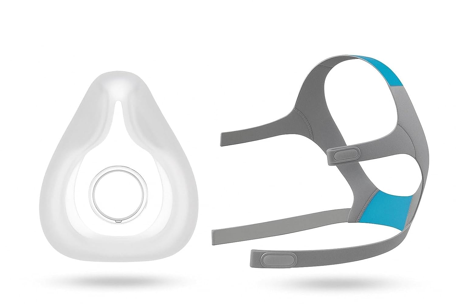 Replacement Cushion and Headgear for ResMed AirFit F20 – Soft Silicone Seal, Adjustable Headgear Straps – Compatible with ResMed F20 Full Face CPAP Mask (Medium or Large) (Medium)