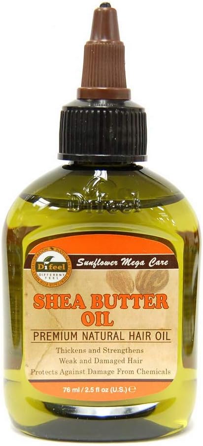 Difeel Premium Natural Hair Oil-Shea Butter, With Vitamins & Botanical Thickener Blend, For Weak & Damaged Hair, Thickens and Strengthens Hair, Tames Frizzy Hair 70 g