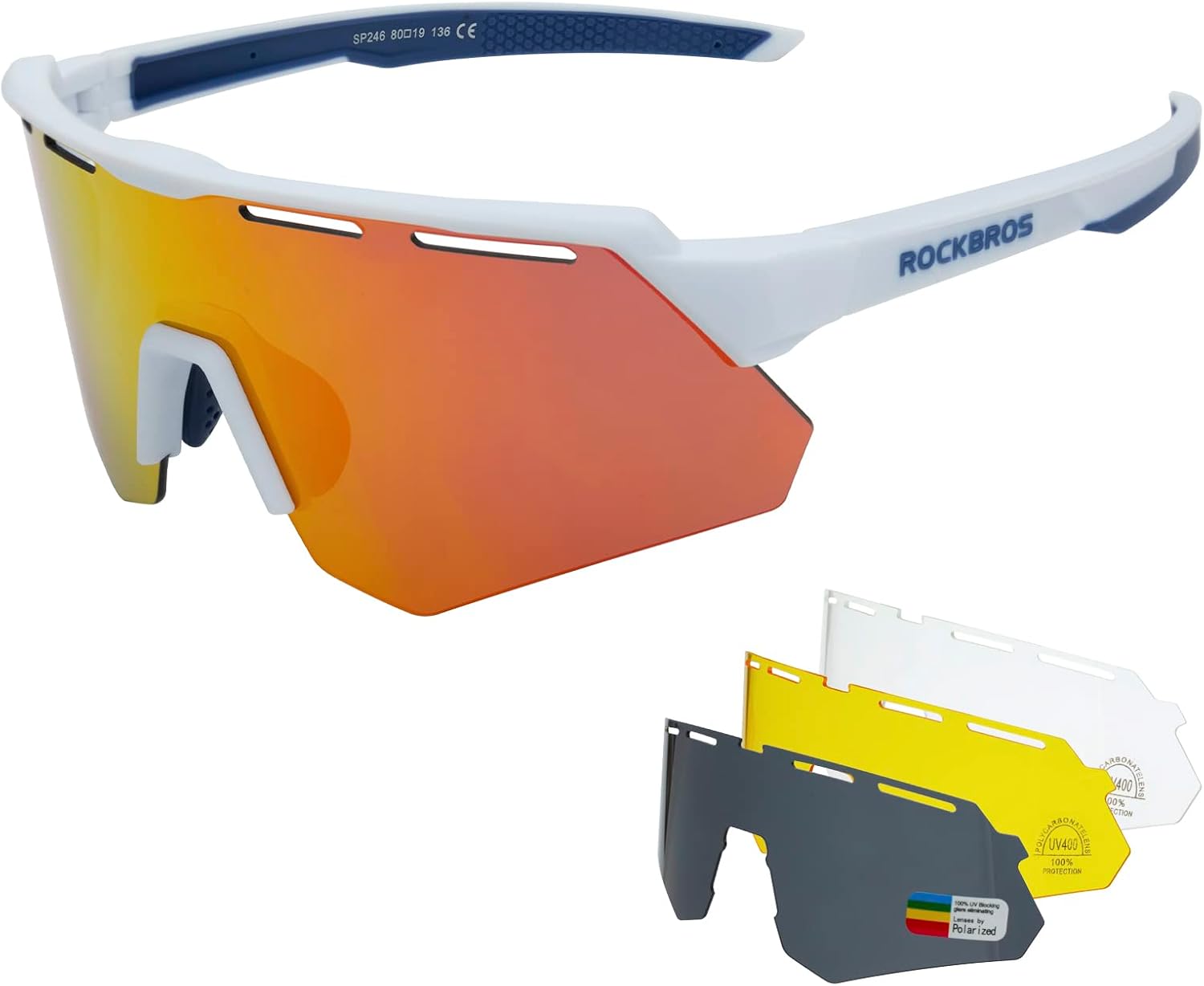 ROCKBROS Polarized Sports Sunglasses for Men Baseball Cycling Sunglasses UV400 Protection for Women Men