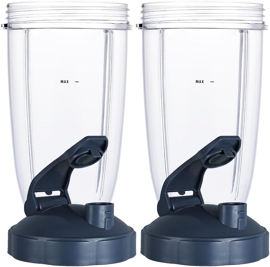 Blender Replacement Parts for Nutribullet Blender, 24OZ Cup with Flip Top To Go Lid Compatible with Nutribullet 600W 900W Blenders (2 Pack)