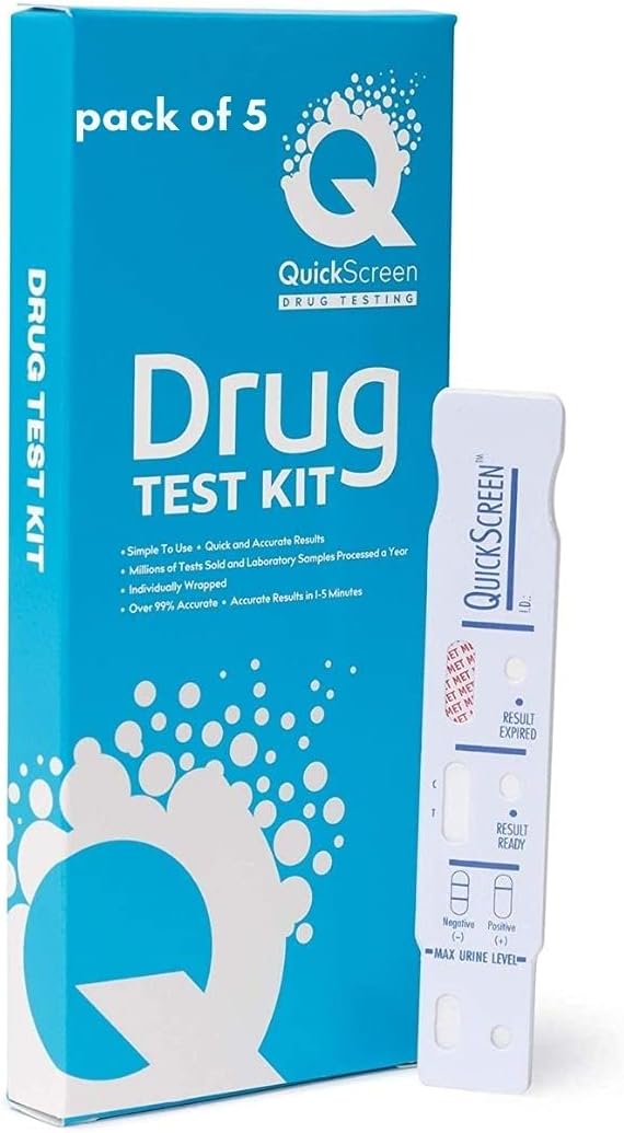 MET 500 ng/mL Urine Dip Card Drug Testing - Pack of 5