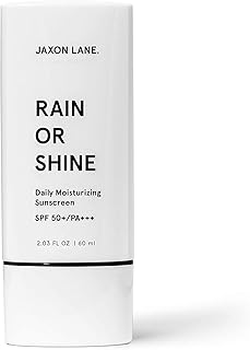 RAIN OR SHINE Anti Aging Face Sunscreen SPF 50 for Clear Skin with Green Tea, Hyaluronic Acid, Vitamin E Oil, Ginseng Extract, Licorice Root – SPF Moisturizer for Face, Fragrance Free 2.03 Oz