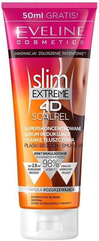 Eveline Cosmetics Slim Extreme 4D Ultra-Concentrated Fat-Reducing Serum with SCALPEL SHAPE DESIGNER™ Technology - 250ml