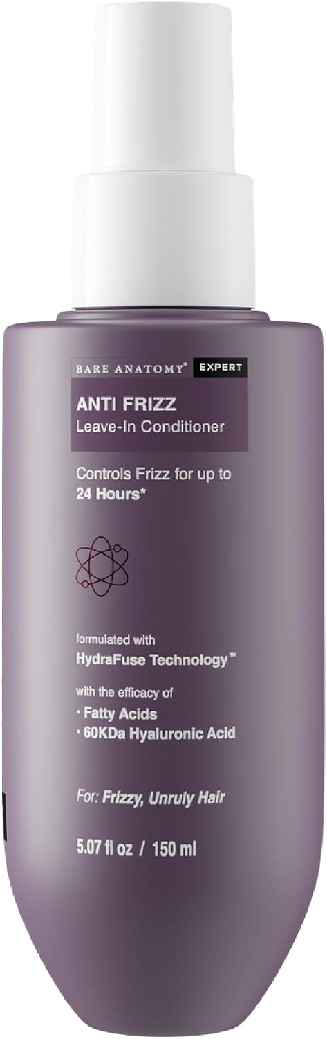 Bare Anatomy Anti Frizz Leave In Conditioner | Deep Conditioned Frizz Controlled Hair For 24 hrs | For Dry & Frizzy Hair | For Women and Men | Get Smoother, Healthy & Glossy Hair | 150ml