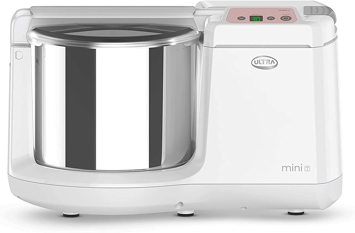 Ultra Mini T Table Top 1.25L Wet Grinder with Atta Kneader & Digital Timer, 110-volt (New Model), white
