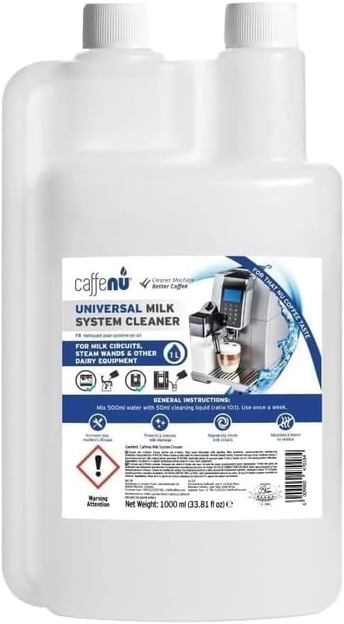 Milk Frother Cleaner. 1000ml Alkaline Milk System Cleaner For Coffee Cleaning. Espresso Machine and Barista Accessories. Up to 32 Cleans.