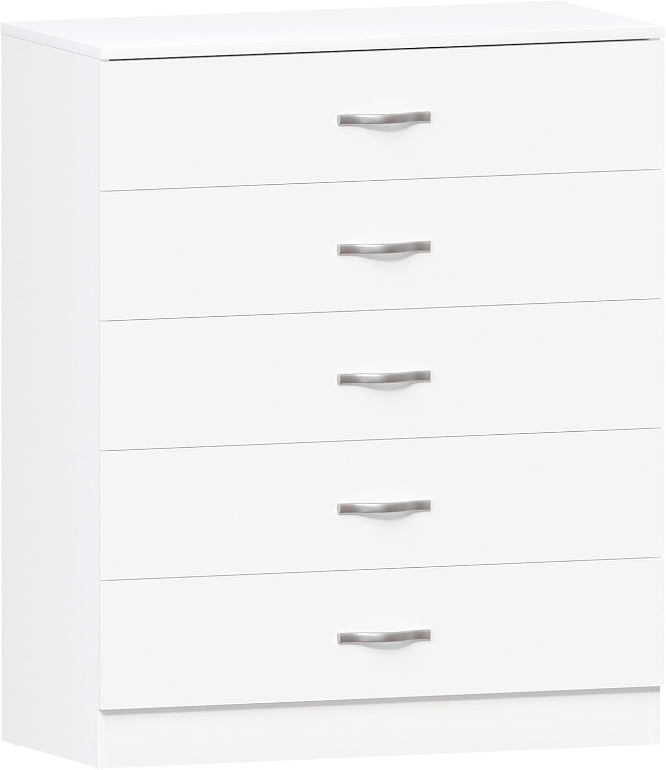 Vida Designs Riano 5 Drawer Chest of Drawers, Metal Handles and Runners, Anti-Bowing Drawer Support, Bedroom, Nursery Furniture, White