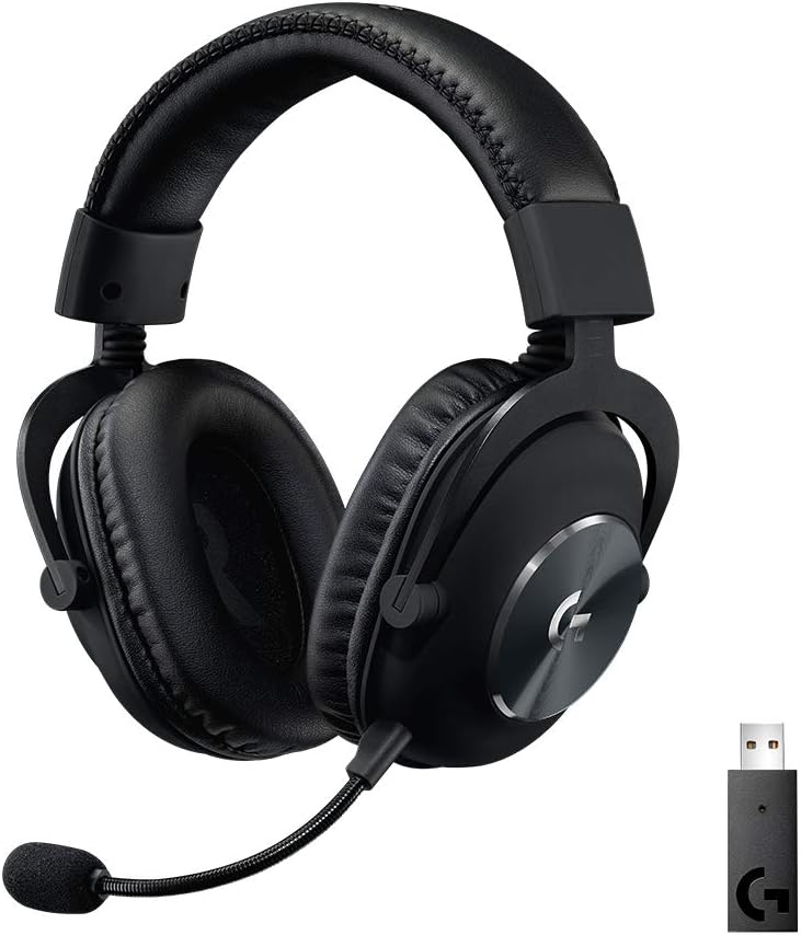 Logitech G PRO X Wireless Lightspeed Gaming Headset Gen 1: Blue VO!CE Mic Filter Tech, 50 mm PRO-G Drivers, and DTS Headphone:X 2.0 Surround Sound - Black