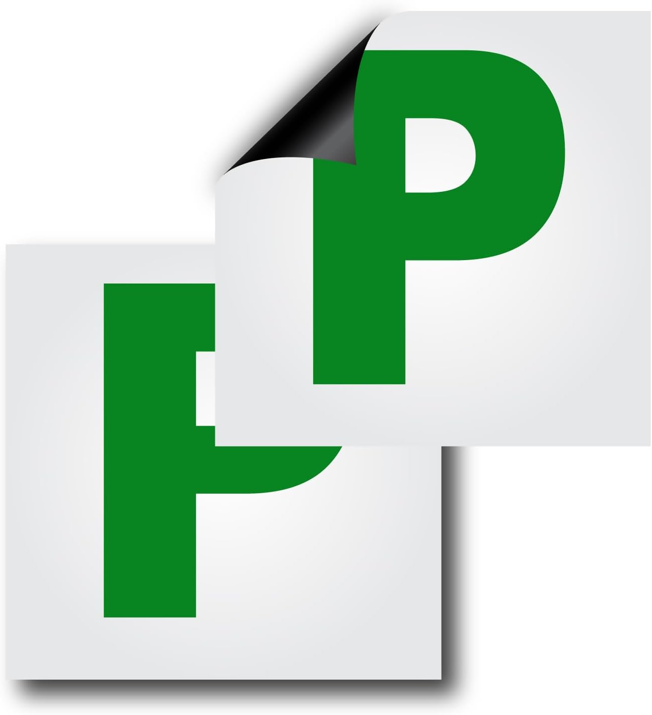 P Plates Magnetic UK, Pack of 2 DVLA Approved Size, Thick P Plates New Driver, Reusable,Scratch/Residue-Free, Water/Windproof, Tear-Resistant, Provisional Driver Pass Plates for Car
