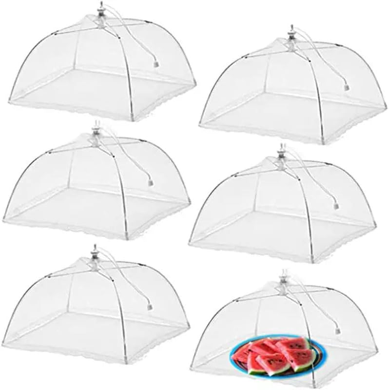Generic Pop Up Mesh Food Covers, Set of 4, White, Perfect for Indoor and Outdoor Use