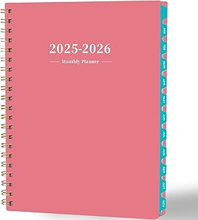 Ymumuda 2025 Planner - Monthly Planner 2025-2026, JAN.2025 to DEC.2026, 8.5" x 11", Large Planner with Spiral Bound, Perfect for School & Office Schedule, Pink