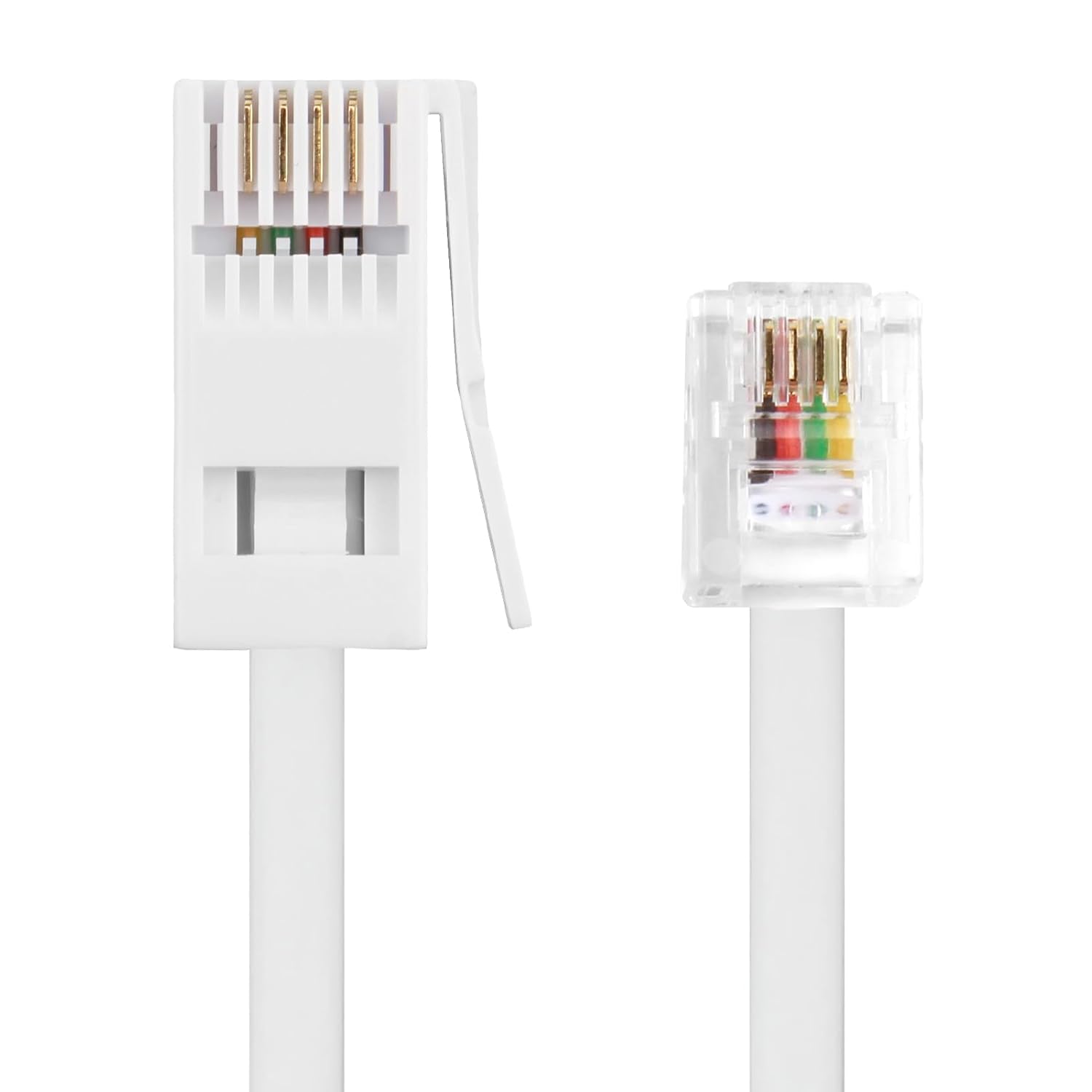 Telephone Cable Phone Cable 5m BT Telephone to RJ11 for Landline ADSL Modem BT Plug to RJ11 Male Broadband 6P4C 4-Pin Extension Lead for UK Landline Modem Fax Dial-Up Home Office