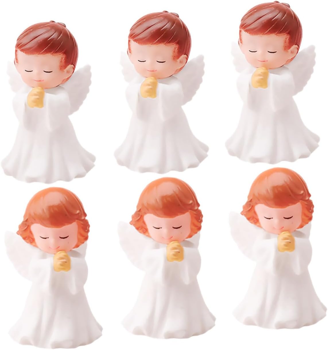 Didiseaon 6pcs Praying Angel Ornaments Small Angel Sculpture Decor Wings Adorable Figurines for Home Ornaments and Garden Statue Decoration