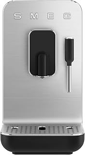 Smeg Fully Automatic Coffee Machine with Steam, Black BCC12BLMUS, Whole Bean Grinder and Titan Renew Water Tank