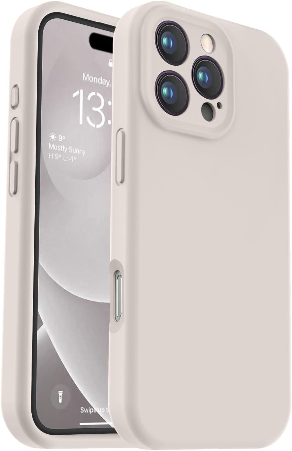 Vooii Compatible with iPhone 16 Pro Case, Liquid Silicone Upgrade [Camera Protection] [Soft Anti-Scratch Microfiber Lining] Shockproof Phone Case for iPhone 16 Pro 6.3 inch - Stone