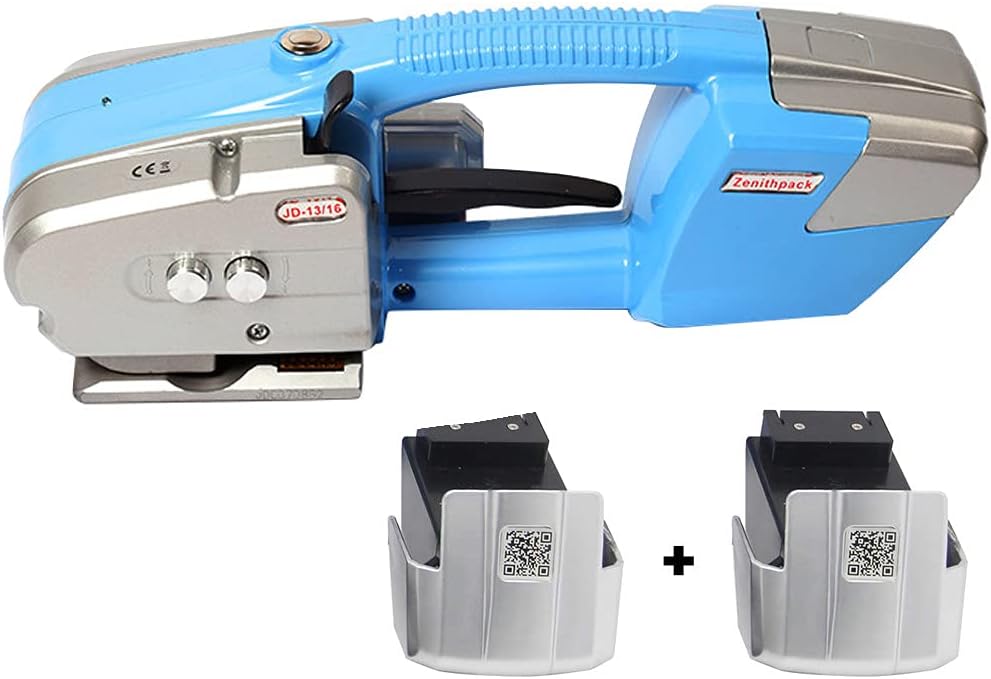 liliiy Electric Strapping Tool for 11-16 mm PP PET Straps Automatic Strapping Machine 2x3000mha Battery Powered for Box Pallet Portable Electric Baler