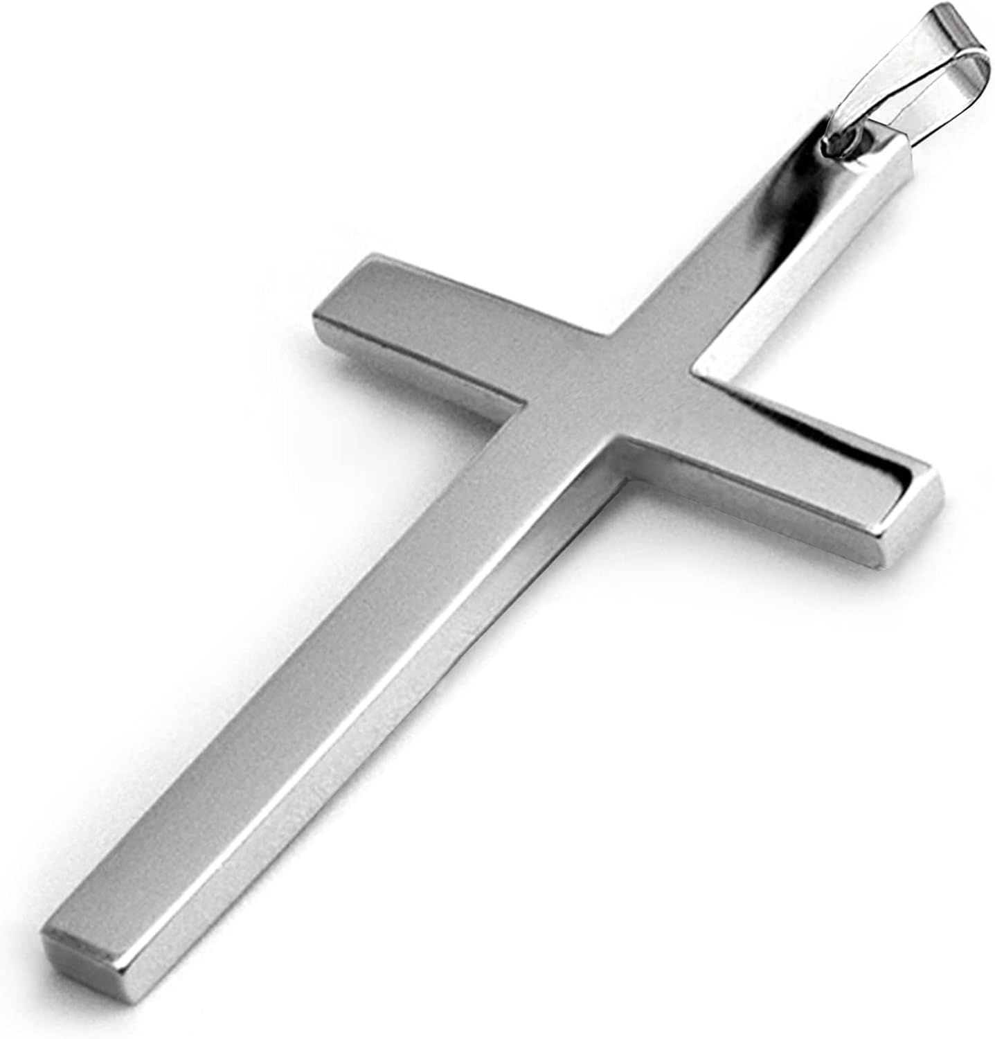 925 Sterling Silver Cross Simple Pendant Necklace for Men