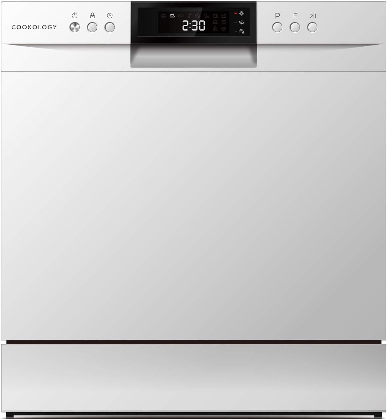 Cookology Mini Countertop Dishwasher - Compact & Portable - Tabletop Small Appliance - 8 Place Settings - 8 Wash Cycles - ECO Friendly Mode - White