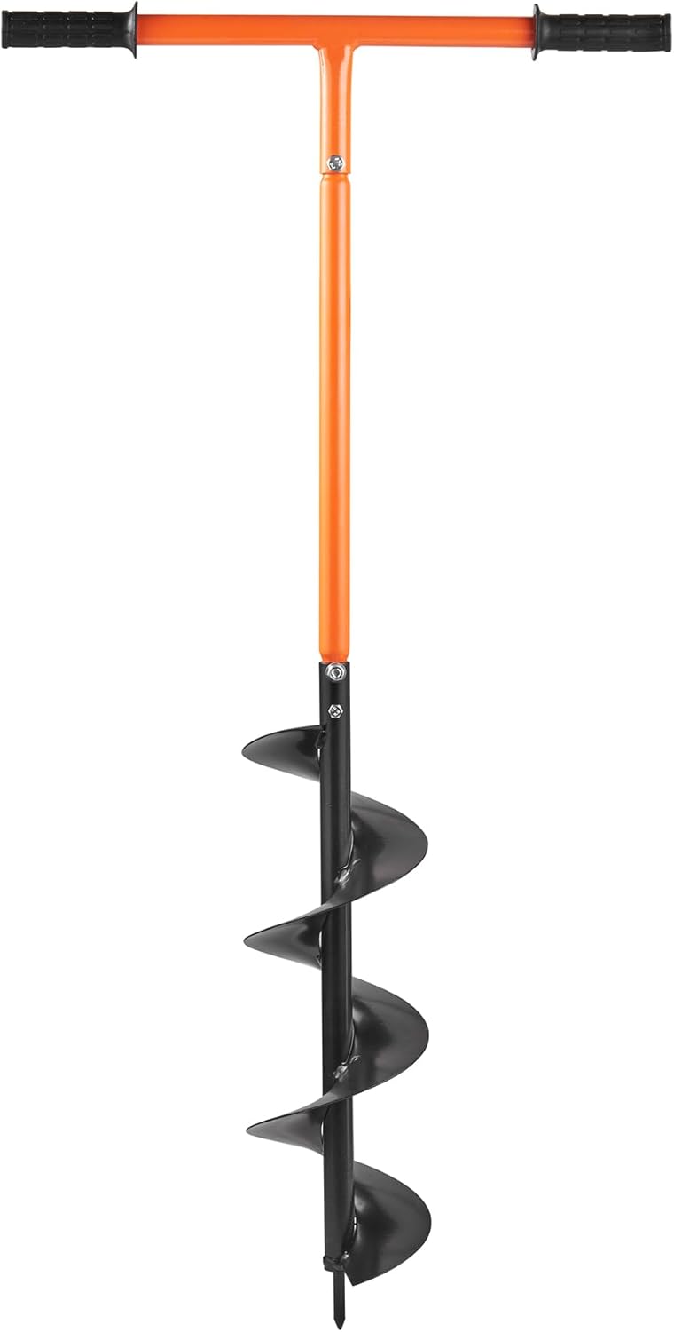 VonHaus Fence Post Auger – Manual Post Hole Digger for Gardening, Garden Flower Planting, Bulb Planting, Umbrellas, Ice, Mixing Fertilizer – 1050mm x 150mm