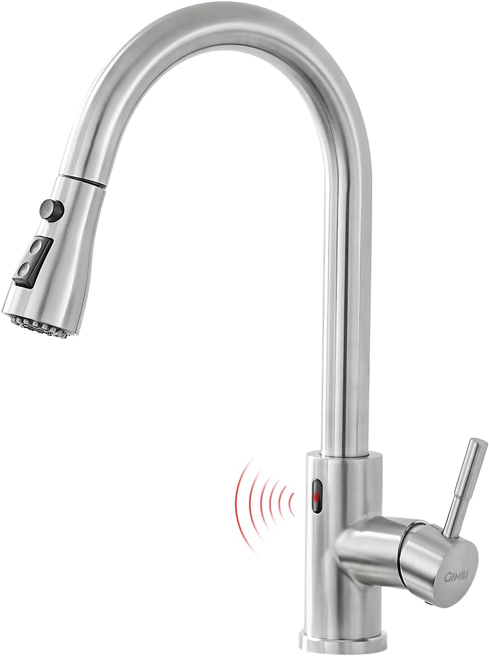 GIMILI Touchless Kitchen Faucet with Pull Down Sprayer Motion Sensor Hands-Free Smart Activated Brushed Nickel Sink Faucets