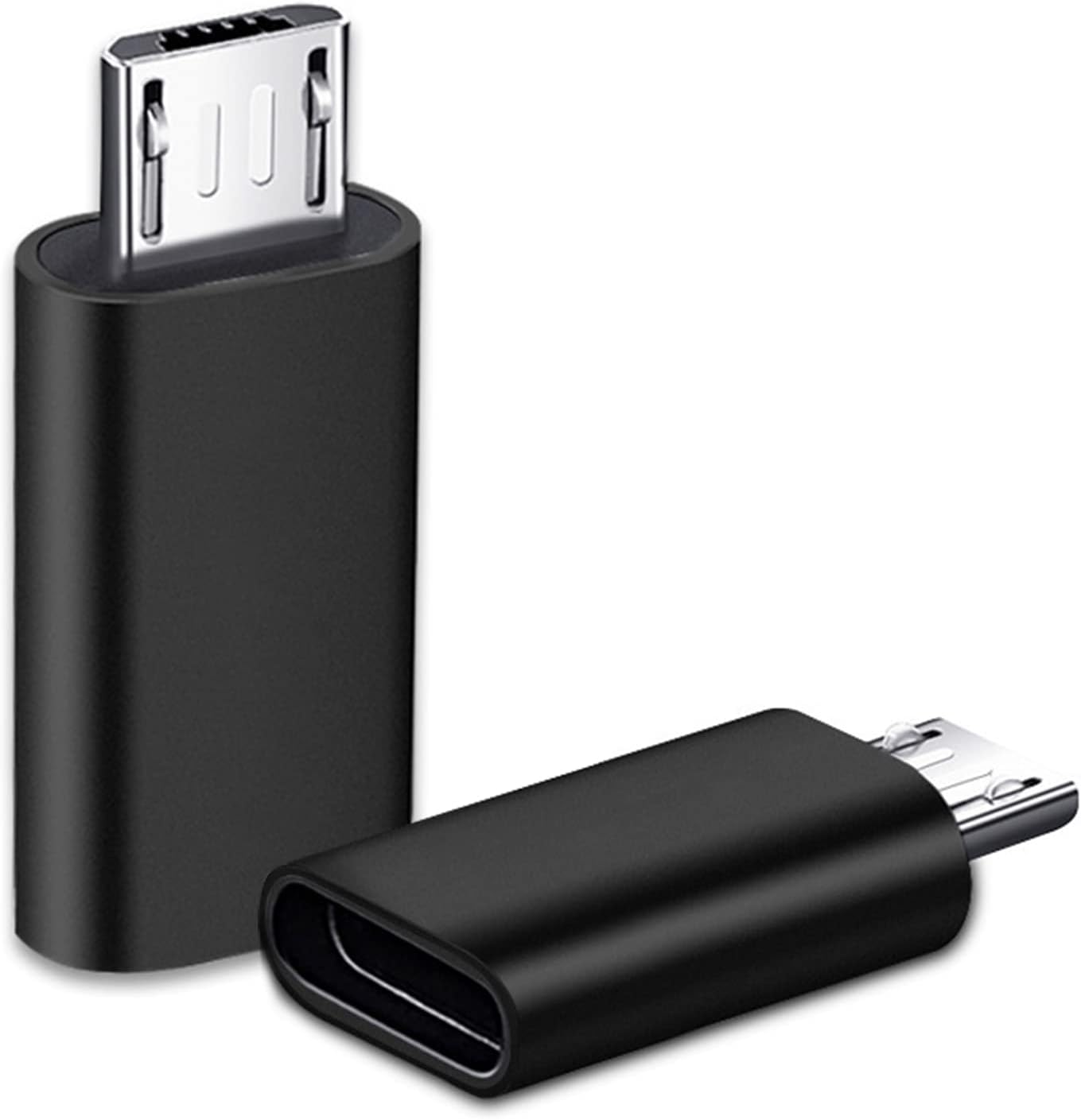 iJiZuo USBC Type Female to Micro USB Male Adapter 2Pack, Micro USB to USB C Data Transfer Adapter Compatible with Galaxy S7/S7 Edge, Nexus 5/6 and Micro USB Devices-Black