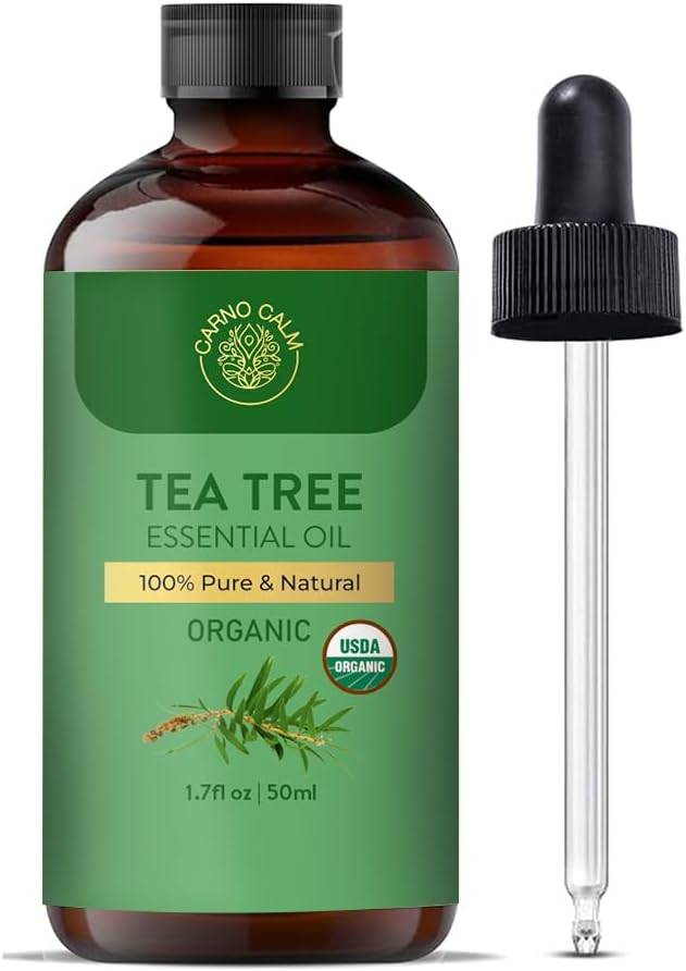 Tea Tree Essential Oil | USDA Certified Organic Tea Tree Oil | for Aromatherapy & Diffuser | Skin and Hair | Ideal for Men and Women Both | 1.7 fl. Oz